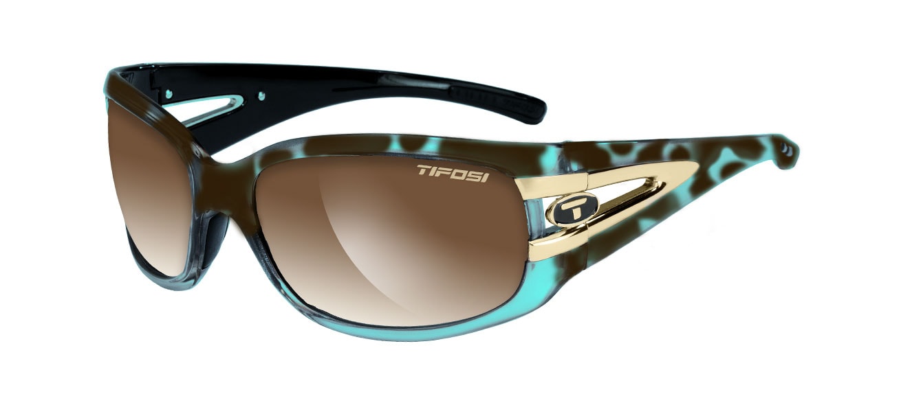 Tifosi Women's Lust Wrap Sunglasses Blue Tortoise