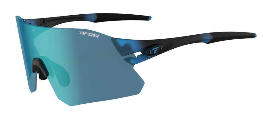 crystal blue mirror shield rimless cycling sunglasses