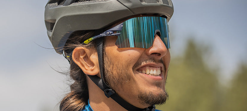 male cyclist rail astral blue clarion sunglass