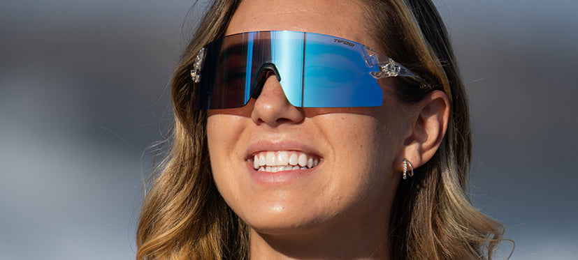 female runner rail xc crystal clear fototec sunglass
