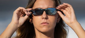 female runner seek 2.0 vapor smoke bright blue sunglass