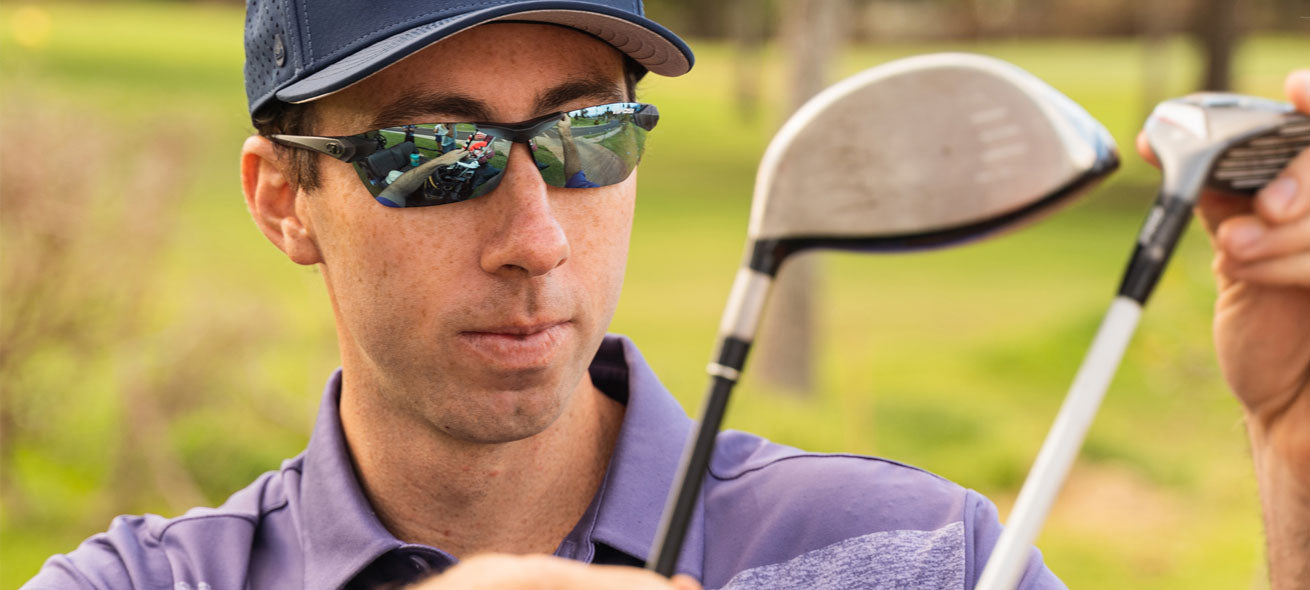 male golfer seek 2.0 vapor smoke bright blue sunglass