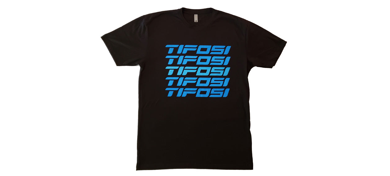 Tifosi blue logo black shirt