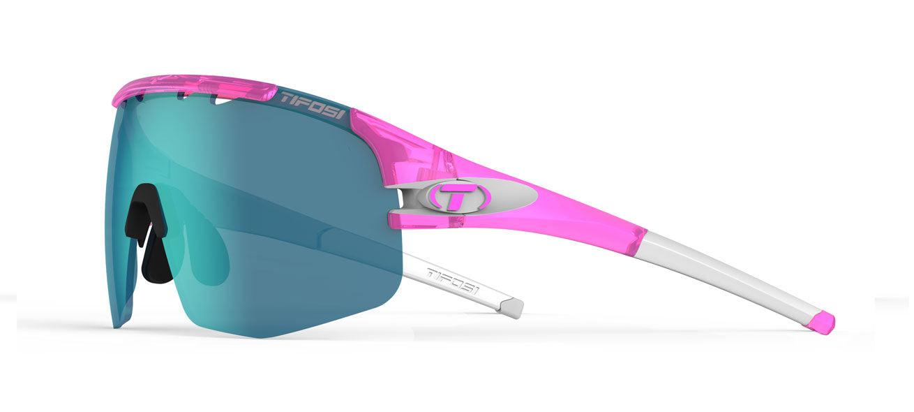 Sledge Lite sport sunglass in race pink with clarion blue lens
