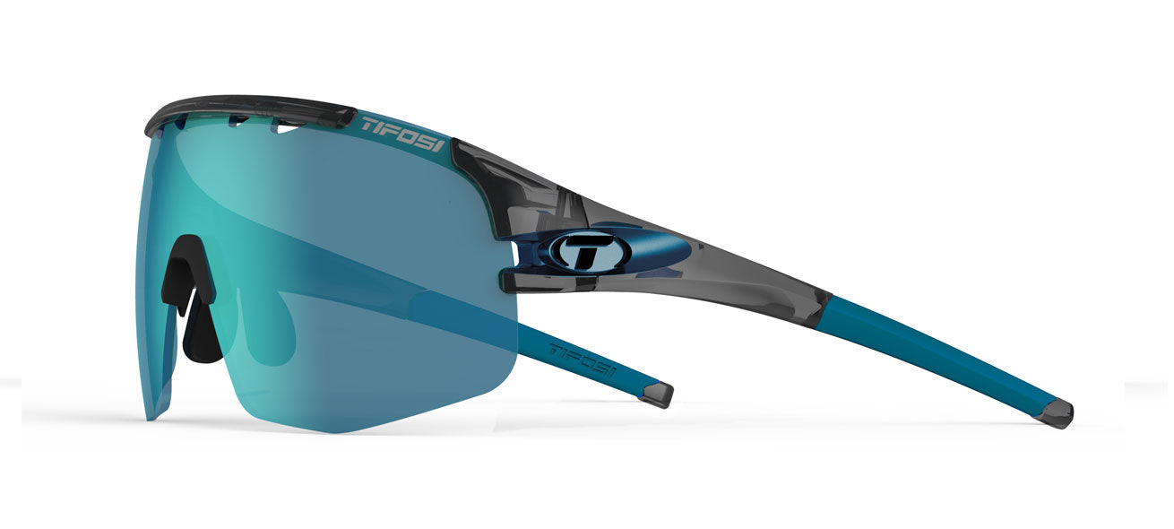 Sledge Lite sport sunglass in crystal smoke with clarion blue lens