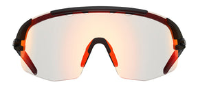 Sledge Lite sport sunglass in matte black with clarion red fototec lens front