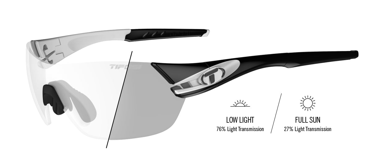 Slice black/white light night fototec photochromic sport sunglass