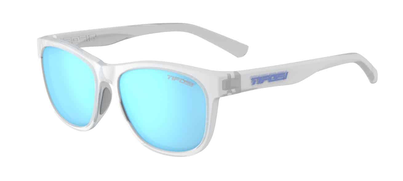 Swank satin clear polarized sport sunglasses