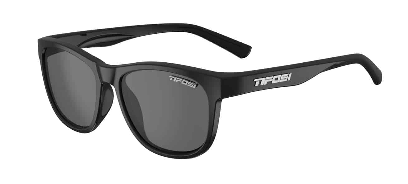 Swank gloss black polarized sport sunglasses