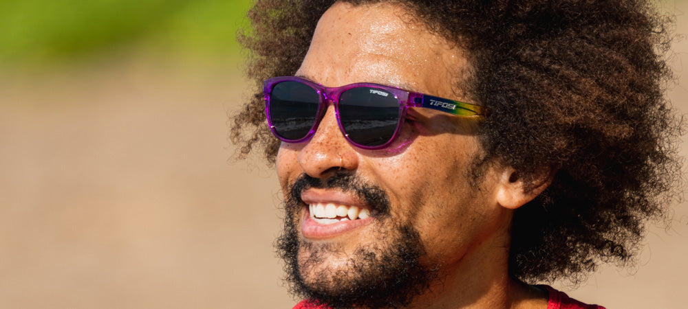 Male wearing Swank rainbow shine sunglasses