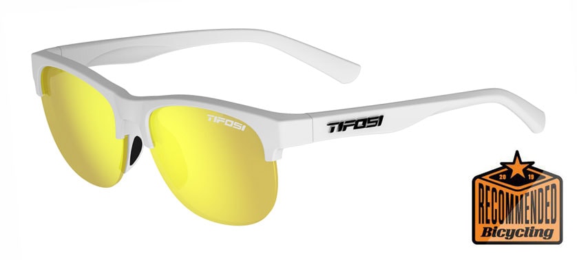 Swank SL matte white with smoke yellow lenses lifestyle sport sunglasses