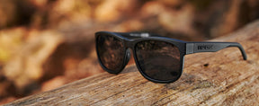 Swank XL blackout sunglasses in the woods