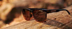 Swank XL brown fade sunglasses in the woods